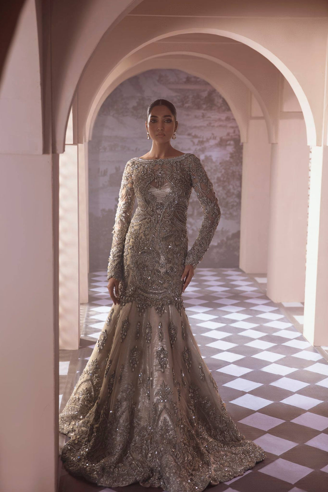 silver lehenga