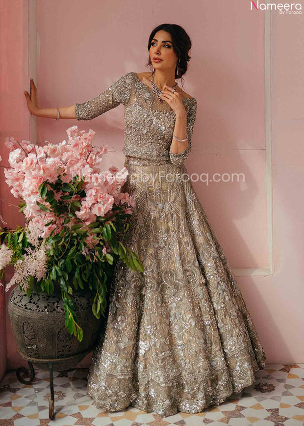 Silver lehenga skirt top