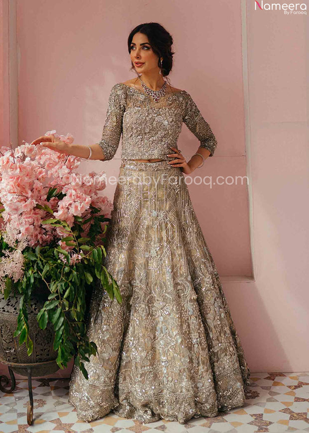  Silver Lehenga Skirt with Choli