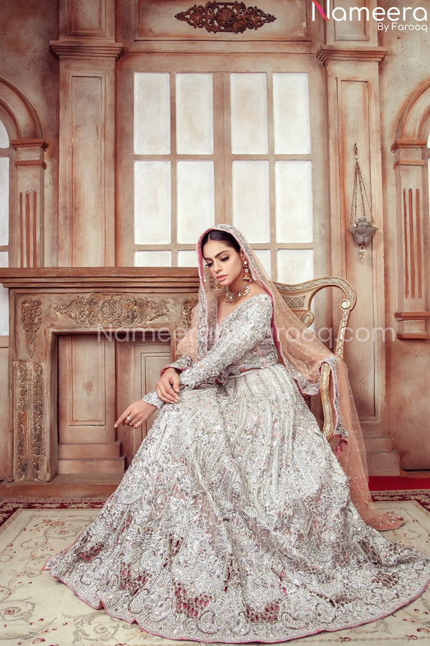 silver lehnga