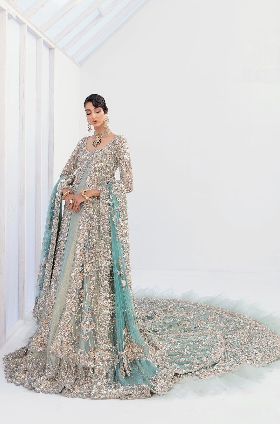 silver sequin lehenga