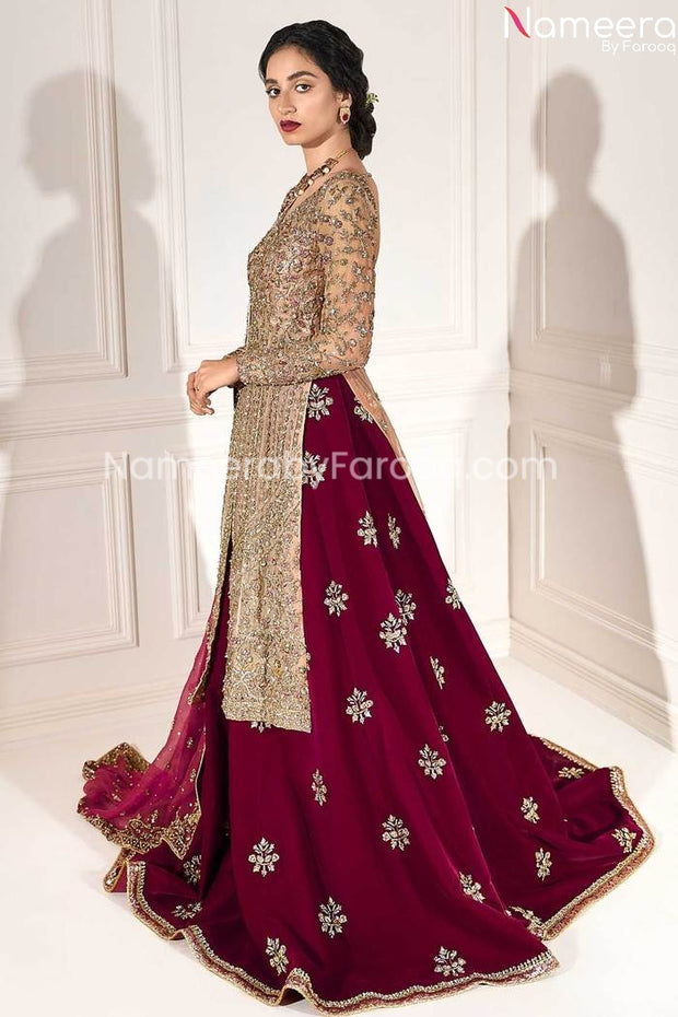 simple red lehenga