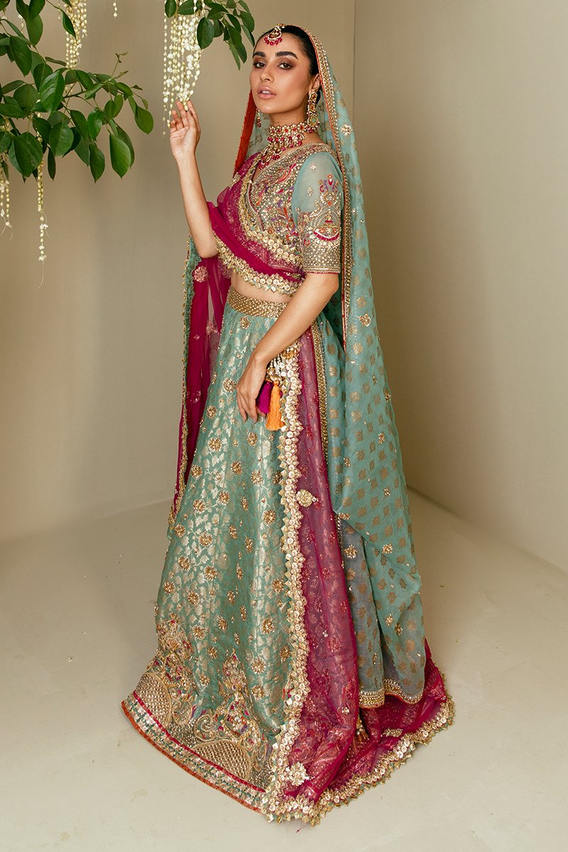 sky blue lehenga