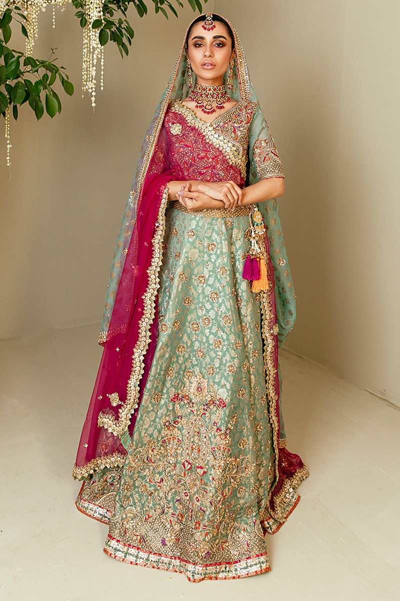 sky blue lehenga bridal