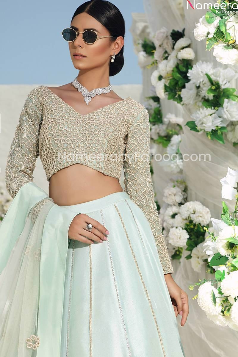 sky blue lehenga choli