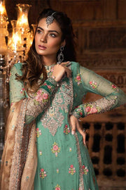 Stylish Pakistani dress for event wear in aquamarine color # P2247
