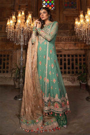 Stylish Pakistani dress for event wear in aquamarine color # P2247