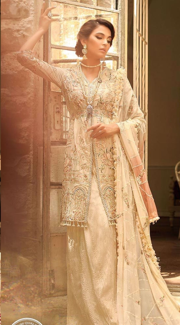 Buy sharara dress for engagement in cream color in USA custom size Buy sharara dress for engagement in cream color in USA custom size