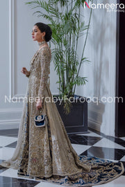 Designer Grey Embroidered Walima bridal Dresses #BN189