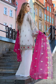 Pakistani designer white sequins embroidered dress # P2312