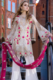 Pakistani designer white sequins embroidered dress # P2312