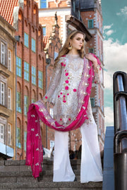 Pakistani designer white sequins embroidered dress # P2312
