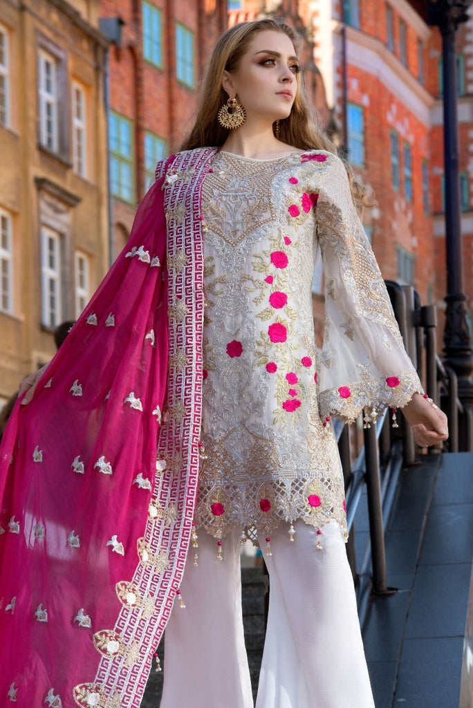 White And Pink Pakistani Suit Pakistani Designer White Sequins Embroidered Dress P2312 White And Pink Pakistani Suit Pakistani Designer White Sequins Embroidered Dress P2312