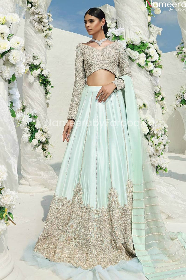 white and silver lehenga choli