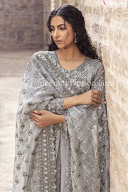 silver bridal dress pakistani 