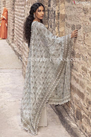 blue and silver dress pakistani