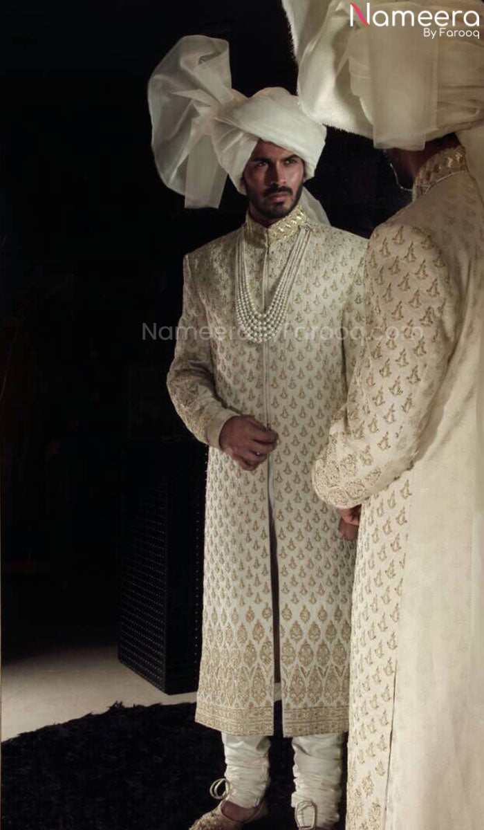 white sherwani