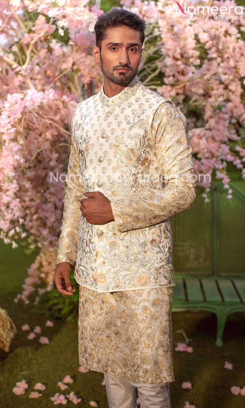 white sherwani