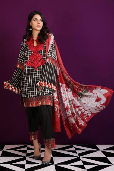 Beautiful designer woven dress for casual wear in black color 