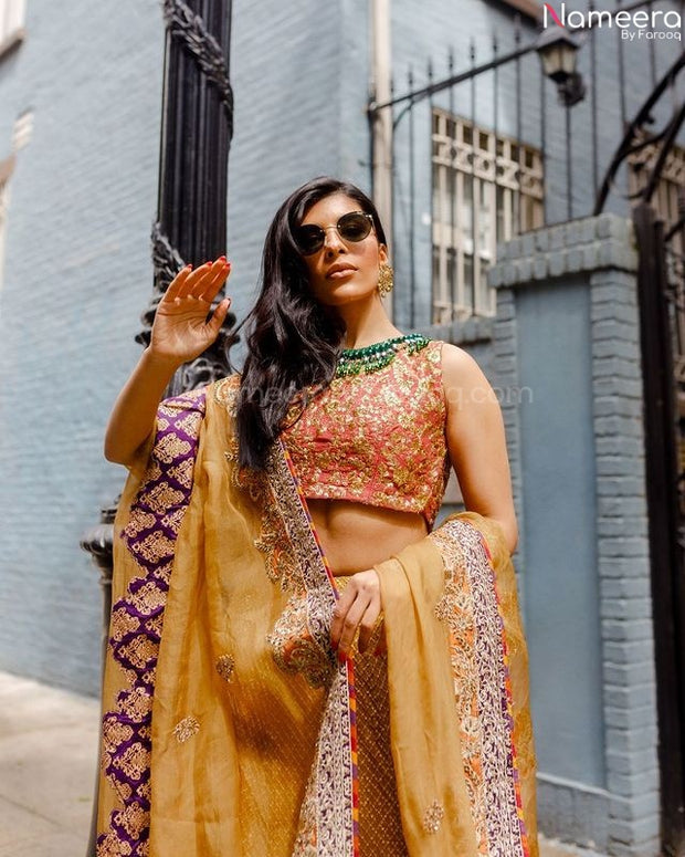 yellow designer lehenga choli