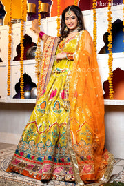Beautiful HSY Embellished Mehndi Lehenga Attire #BN685