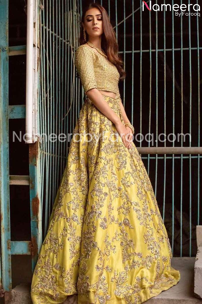 Yellow Short Choli Lehenga