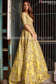 Yellow Short Choli Lehenga