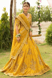yellow mehendi lehenga