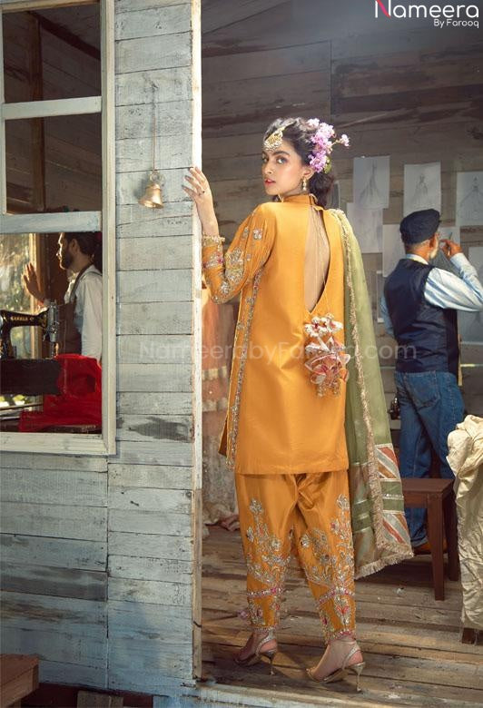 yellow mehndi dress