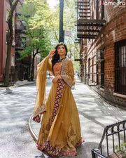 yellow orange lehenga choli