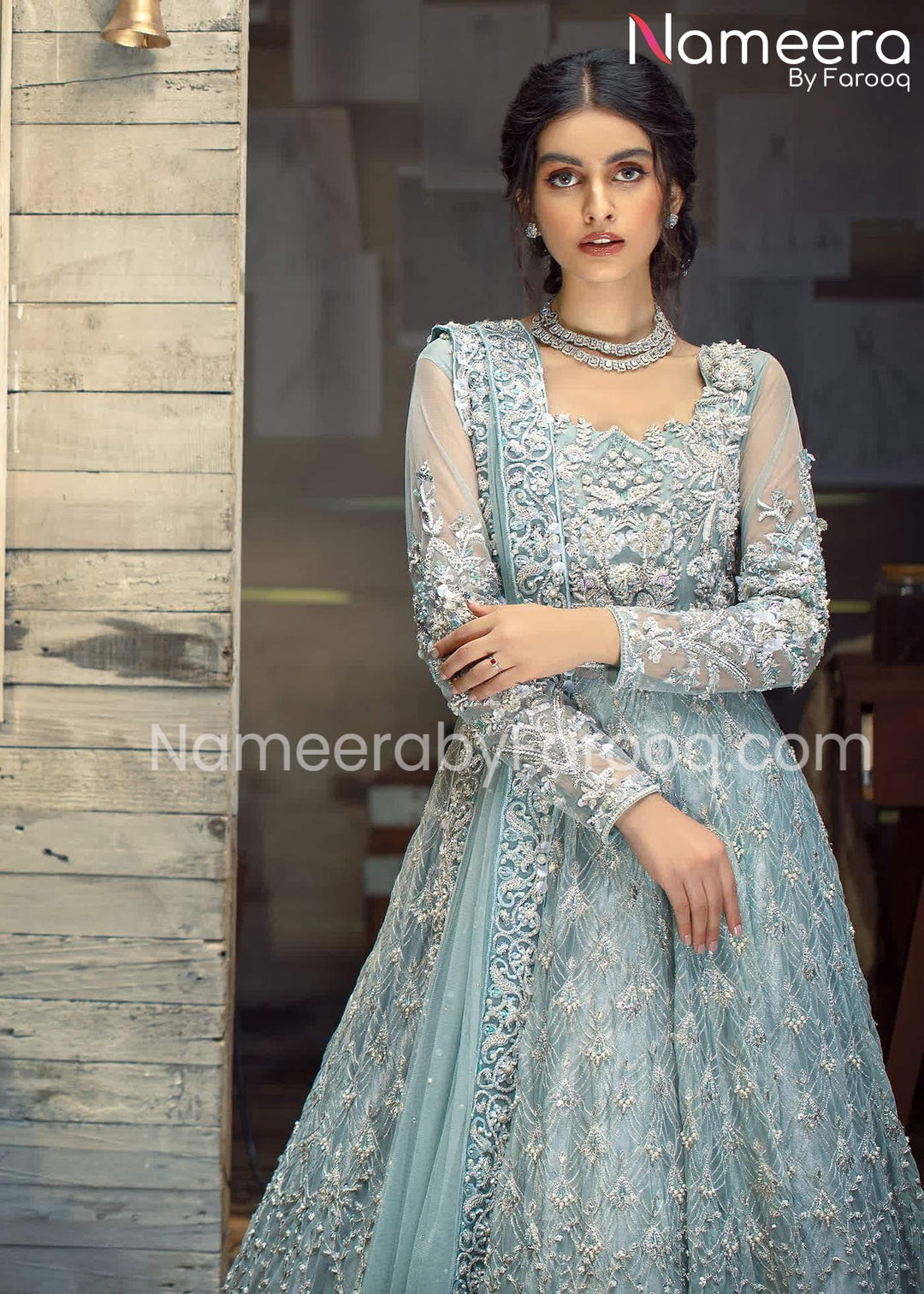 Pakistani Zardosi Work Dress for Bridal Wear Online 2021 Nameera by Farooq