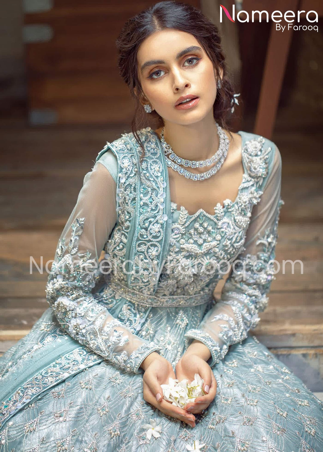 Pakistani Zardosi Work Dress for Bridal Wear Online 2021 Nameera by Farooq Pakistani Zardosi Work Dress for Bridal Wear Online 2021 Nameera by Farooq